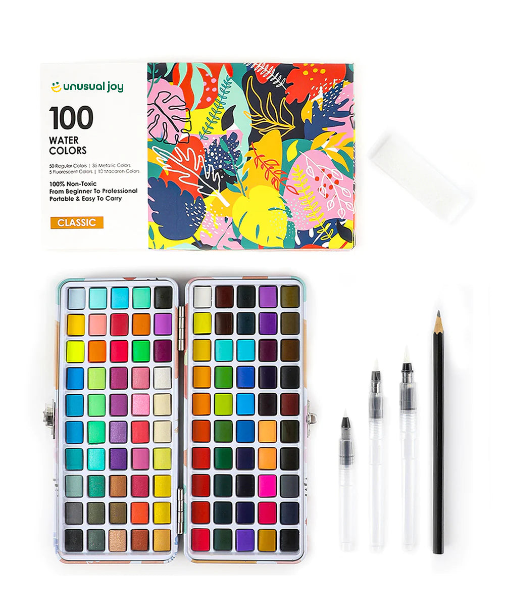 Professional Watercolor Kit - 100 Colors - Gift Ready Set