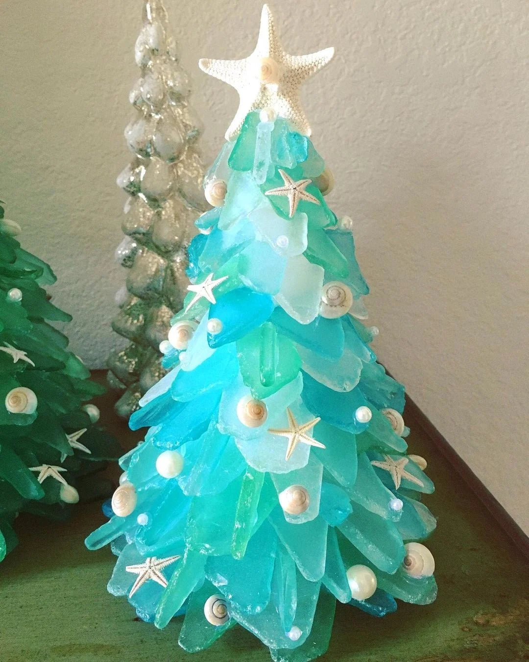 Sea Glass Christmas Tree - Beach Home Decor